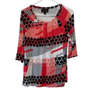 Dana Buchman Multicolor Abstract Print Top - Size Medium